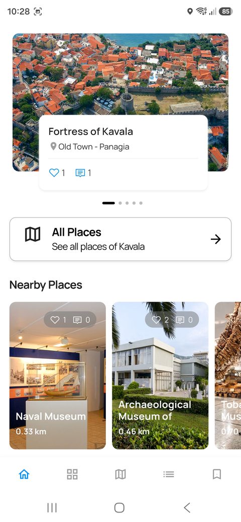 Kavala Places app route